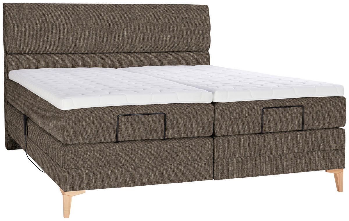 BOXSPRINGBETT 180/200 cm  in Braun  - Eichefarben/Braun, Konventionell, Holz/Textil (180/200cm) - Voleo