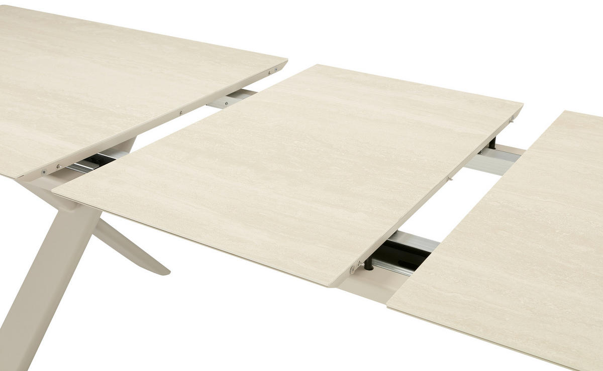 GARTENTISCH 240-300/100/74 cm Metall, Keramik rechteckig  - Sandfarben/Mokka, Basics, Keramik/Metall (240-300/100/74cm) - Zebra 