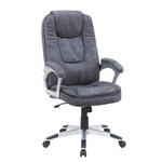 CHEFSESSEL  in Mikrofaser Grau  - Silberfarben/Weiß, KONVENTIONELL, Kunststoff/Textil (62/115-125/71cm) - Xora