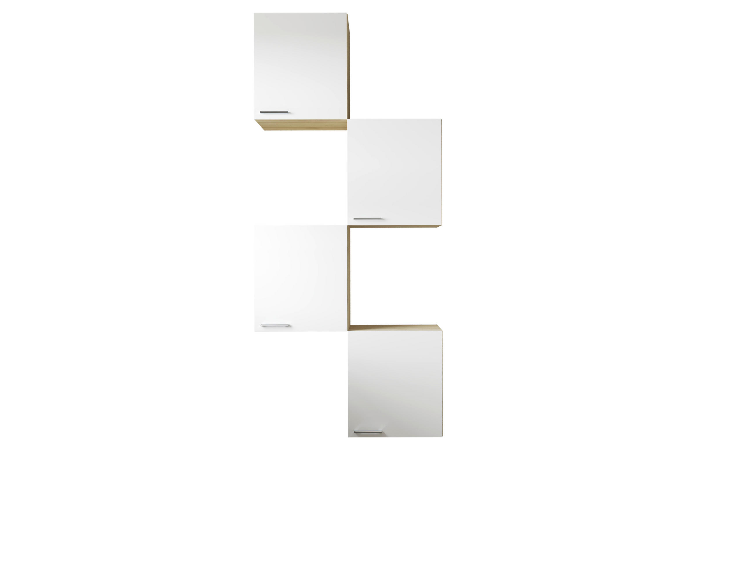 VÄGGSKÅP 100/224,4/34,6 cm  i vit, ekfärgad  - vit/silver, Basics, metall/trämaterial (100/224,4/34,6cm) - Respekta