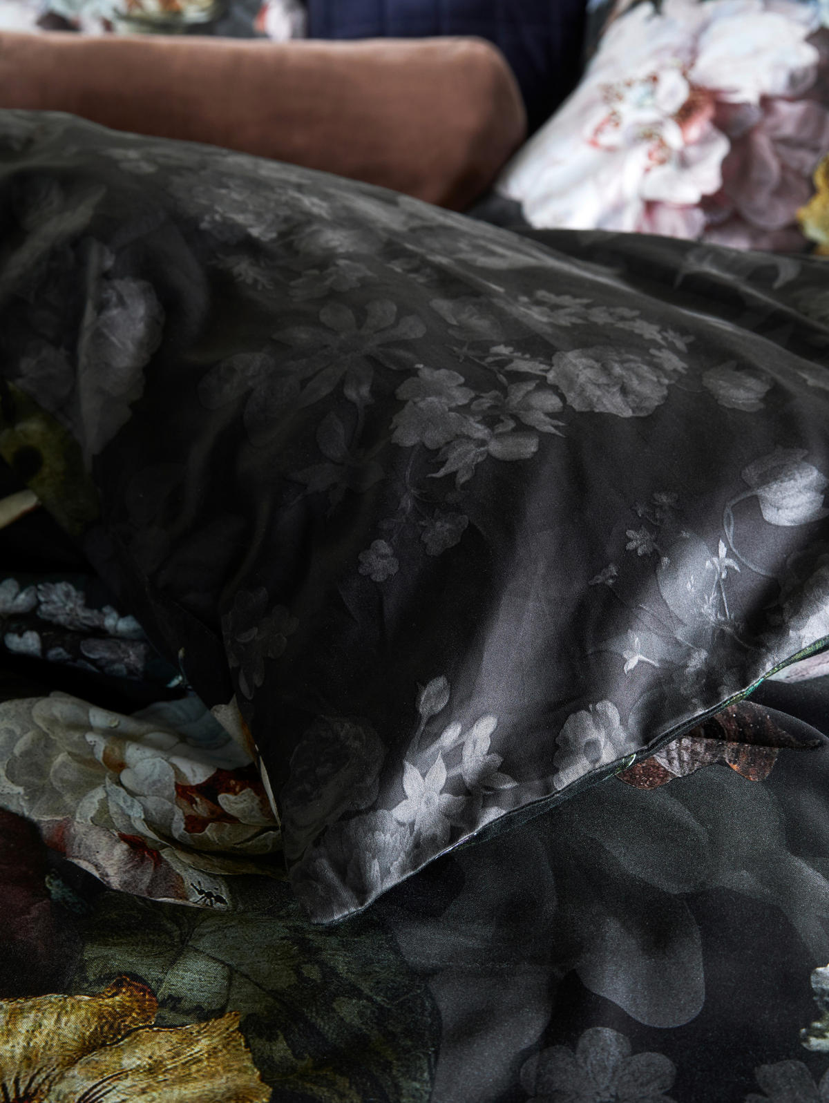 POSTELJNINA 200/200 cm saten črna  - črna, Konvencionalno, tekstil (200/200cm) - Essenza