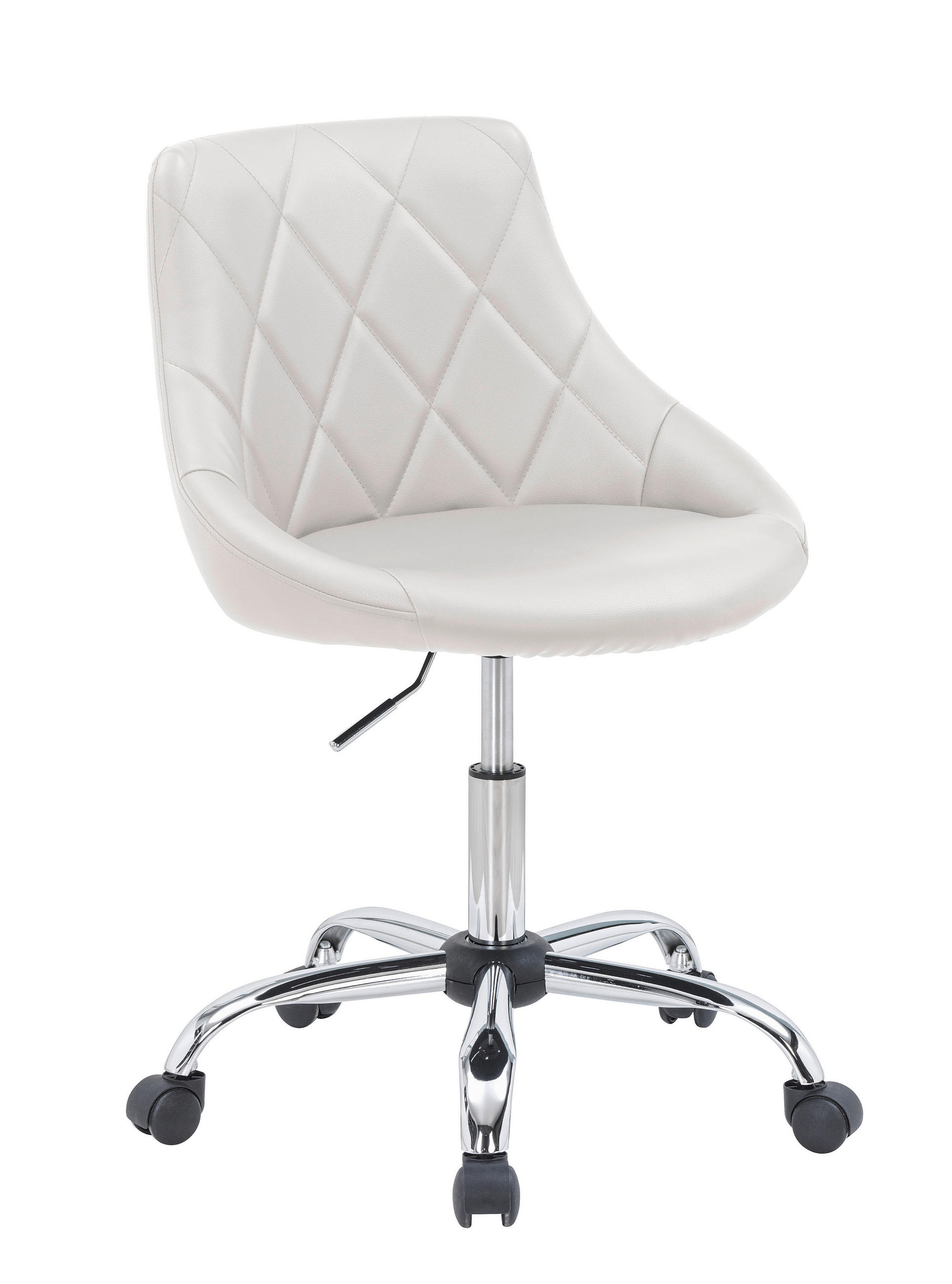 Carryhome OTOČNÁ ŽIDLE PRO MLADÉ, vzhled kůže, bílá, barvy chromu