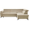 Ecksofa inkl. Funktionen in Chenille Naturfarben  - Schwarz/Naturfarben, Design, Textil/Metall (260/203cm) - Stylife