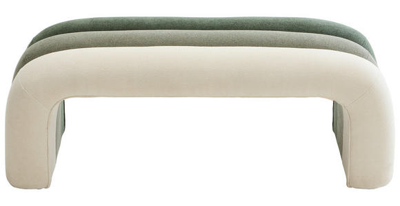HOCKERBANK 121,5/46,5/46,5 cm Samt Grün, Hellgrün, Beige  - Beige/Hellgrün, Design, Textil (121,5/46,5/46,5cm) - Xora