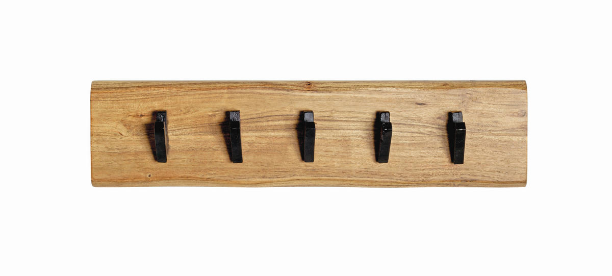 NÁSTENNÝ VEŠIAK, 60/15/9 cm - čierna/farba akácie, Konventionell, kov/drevo (60/15/9cm)