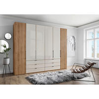 FALTTÜRENSCHRANK 300/236/58 cm 4-türig Champagner, Eiche Bianco  - Schieferfarben/Eiche Bianco, KONVENTIONELL, Glas/Holzwerkstoff (300/236/58cm) - Dieter Knoll