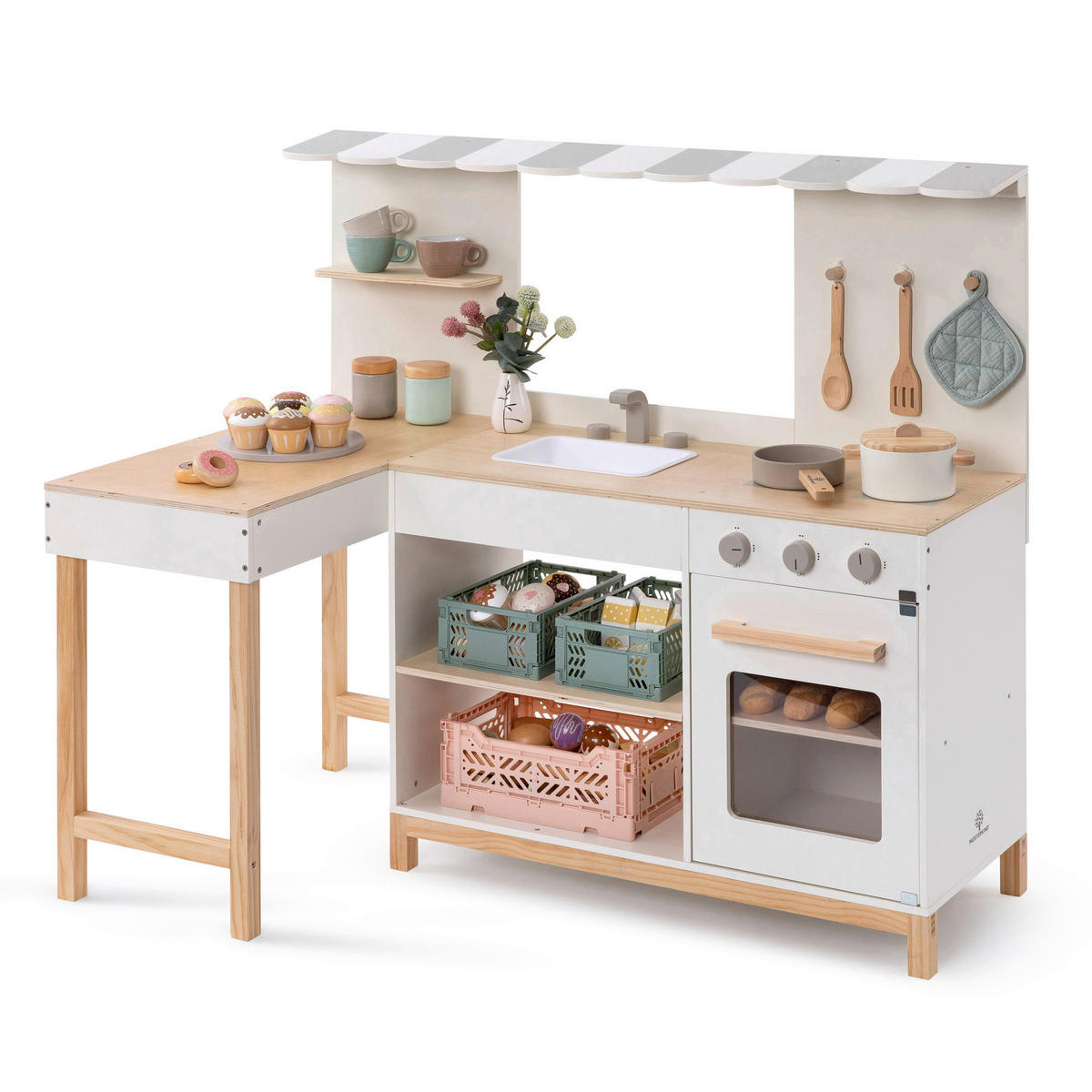 KINDERKÜCHE ROBUSTA  - Naturfarben/Weiß, Basics, Holz (100/59/87cm) - MUSTERKIND