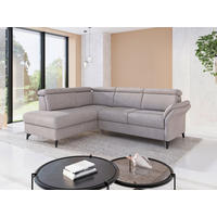 ECKSOFA Chenille Silberfarben  - Silberfarben/Schwarz, Konventionell, Textil/Metall (193/247cm) - Sit & More