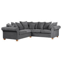 HÖRNSOFFA i manchester antracit  - antracit/ekfärgad, Lifestyle, trä/textil (250/250cm) - Livetastic