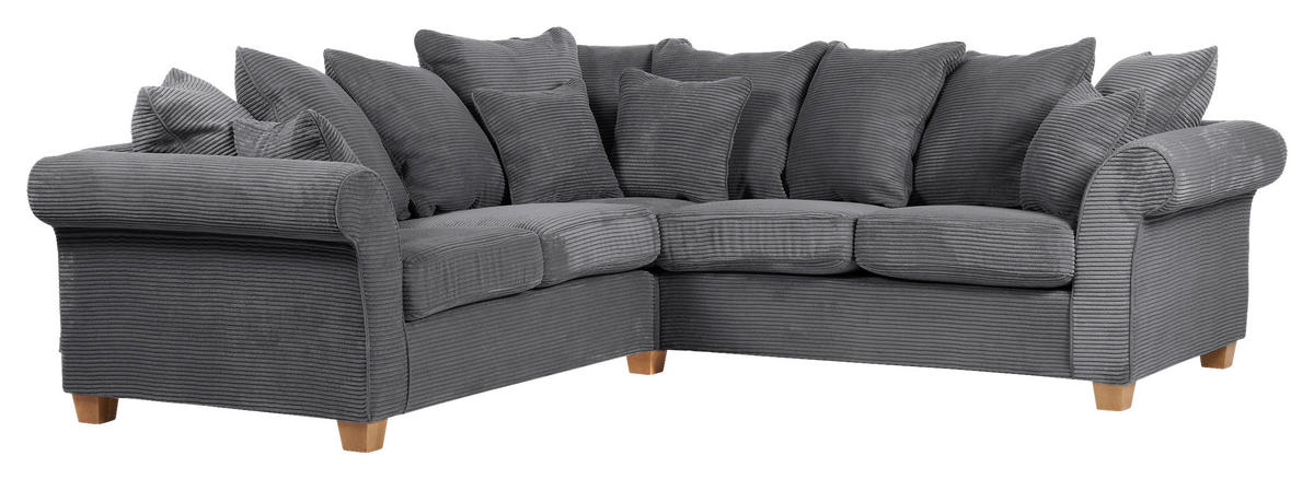 HÖRNSOFFA i manchester antracit  - antracit/ekfärgad, Lifestyle, trä/textil (250/250cm) - Livetastic