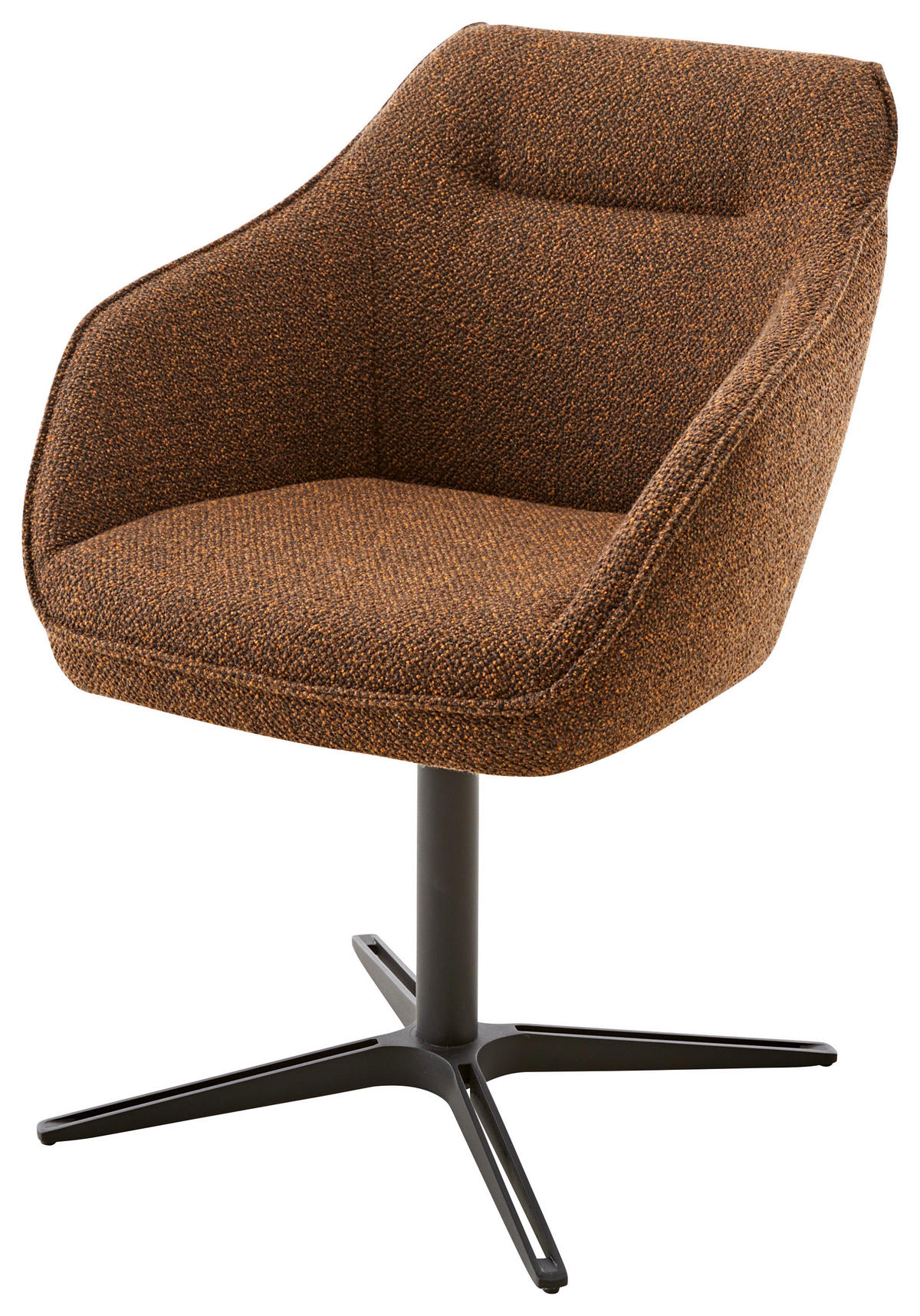 ARMLEHNSTUHL  in Flachgewebe  - Schwarz/Braun, Design, Textil/Metall (60/68/84cm) - Koinor