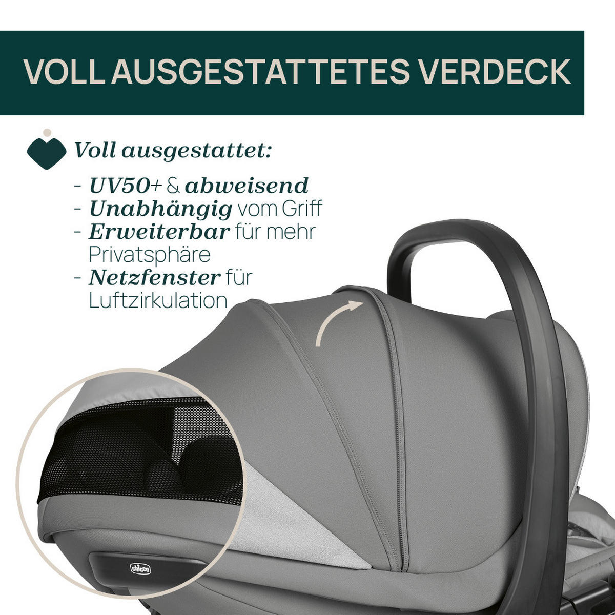 KINDERAUTOSITZ First Seat Recline I-Size   - Grau, Basics, Textil (44/58/60/65cm) - Chicco