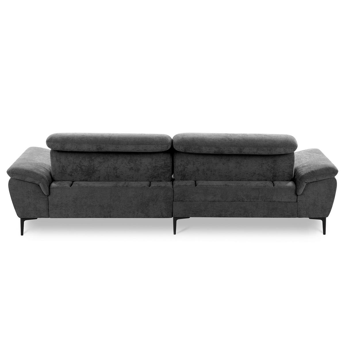 ECKSOFA  Webstoff Schwarz  - Schwarz, Design, Textil/Metall (195/268cm) - Livetastic