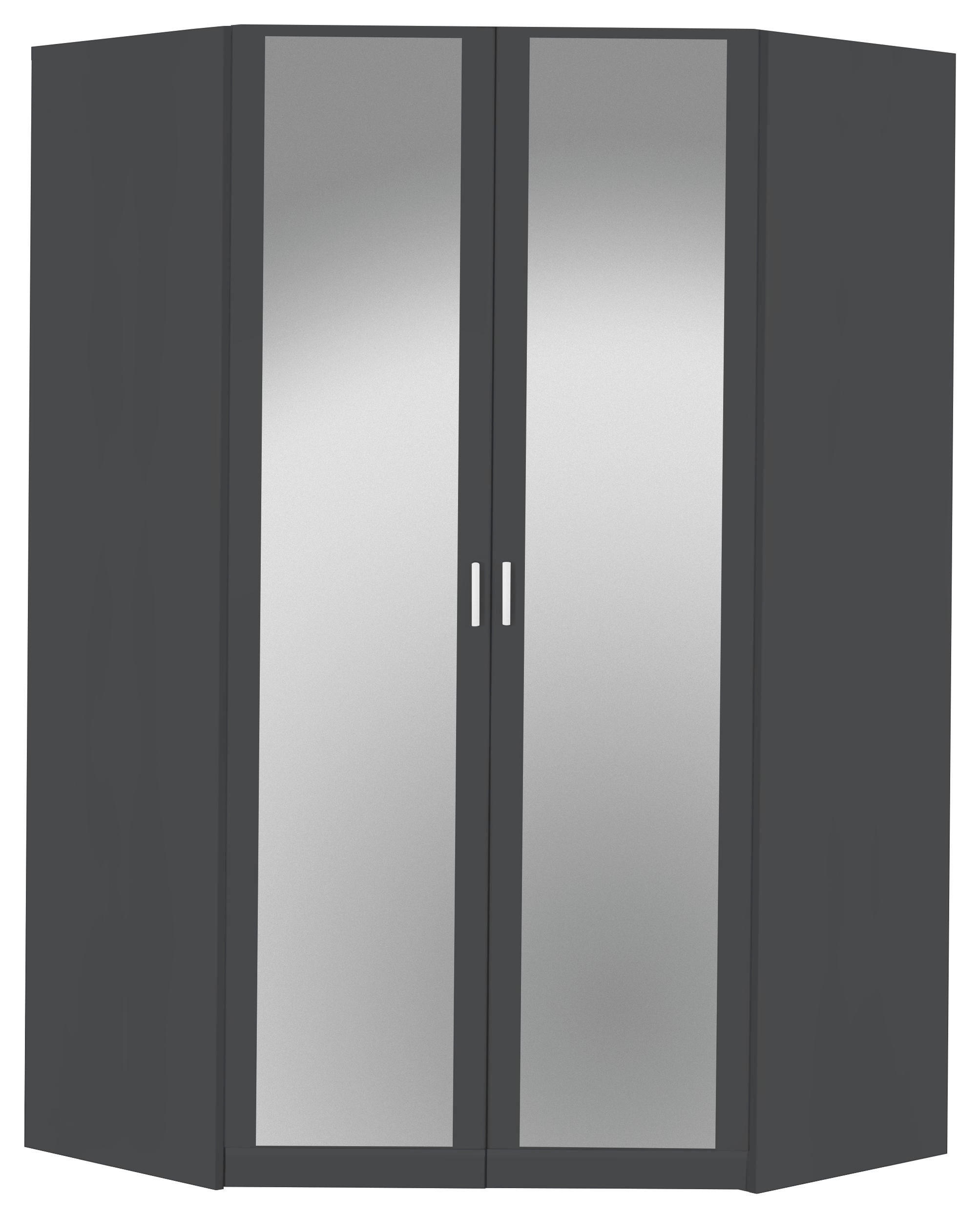 Begehbarer Eckschrank in Grau