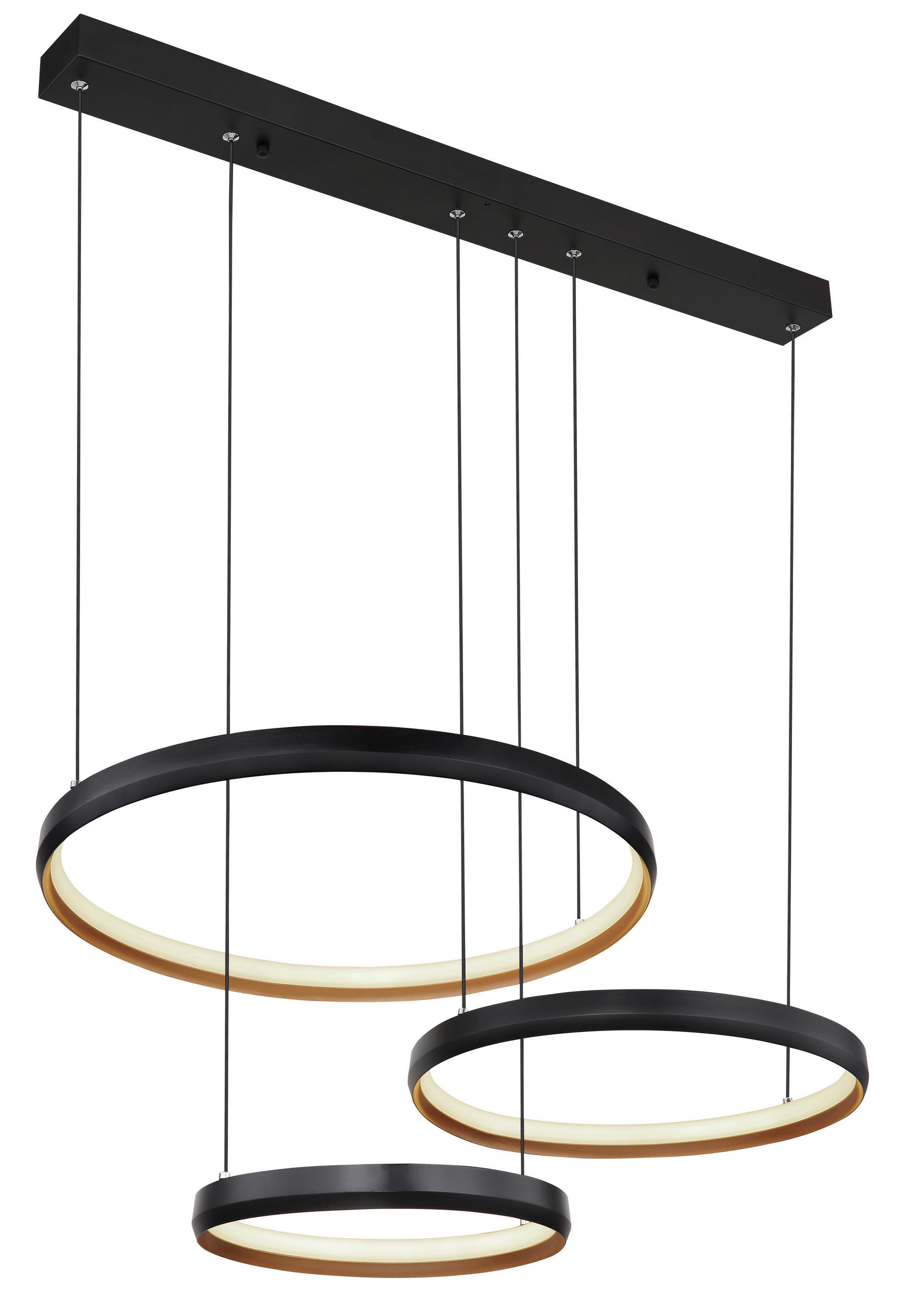 LAMPĂ SUSPENDATĂ CU LED 76,7/50,3/150 cm  - auriu/opal, Design, plastic/metal (76,7/50,3/150cm) - Globo