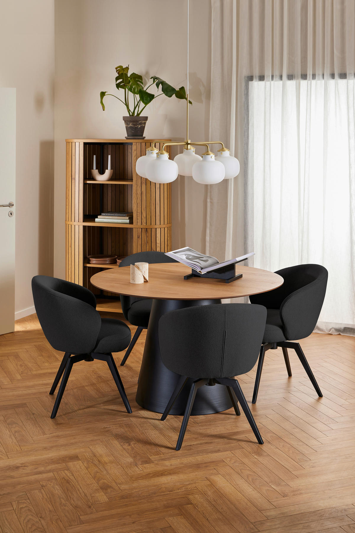 ARMLEHNSTUHL  in Struktur  - Schwarz/Grau, Design, Textil/Metall (58,5/80/60cm) - MID.YOU