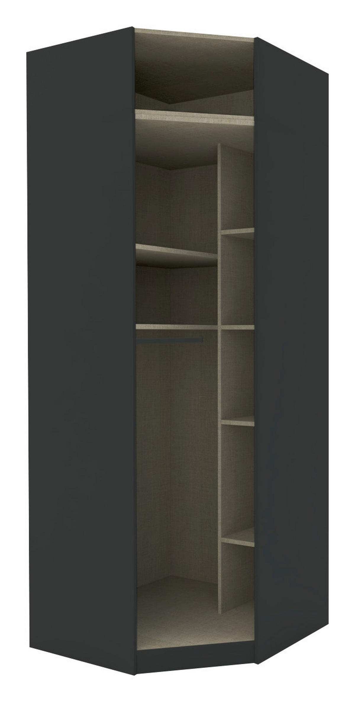 ECKSCHRANKKORPUS 91,1/242,2/91,1 cm  - Anthrazit, Konventionell, Holzwerkstoff (91,1/242,2/91,1cm) - Hom`in