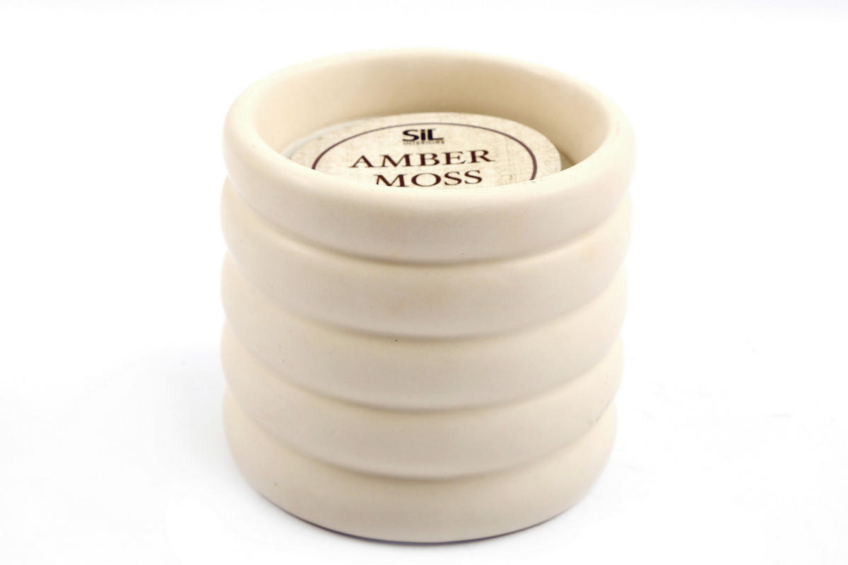 SVÍČKA - Design, přírodní materiály/keramika (12/11cm)