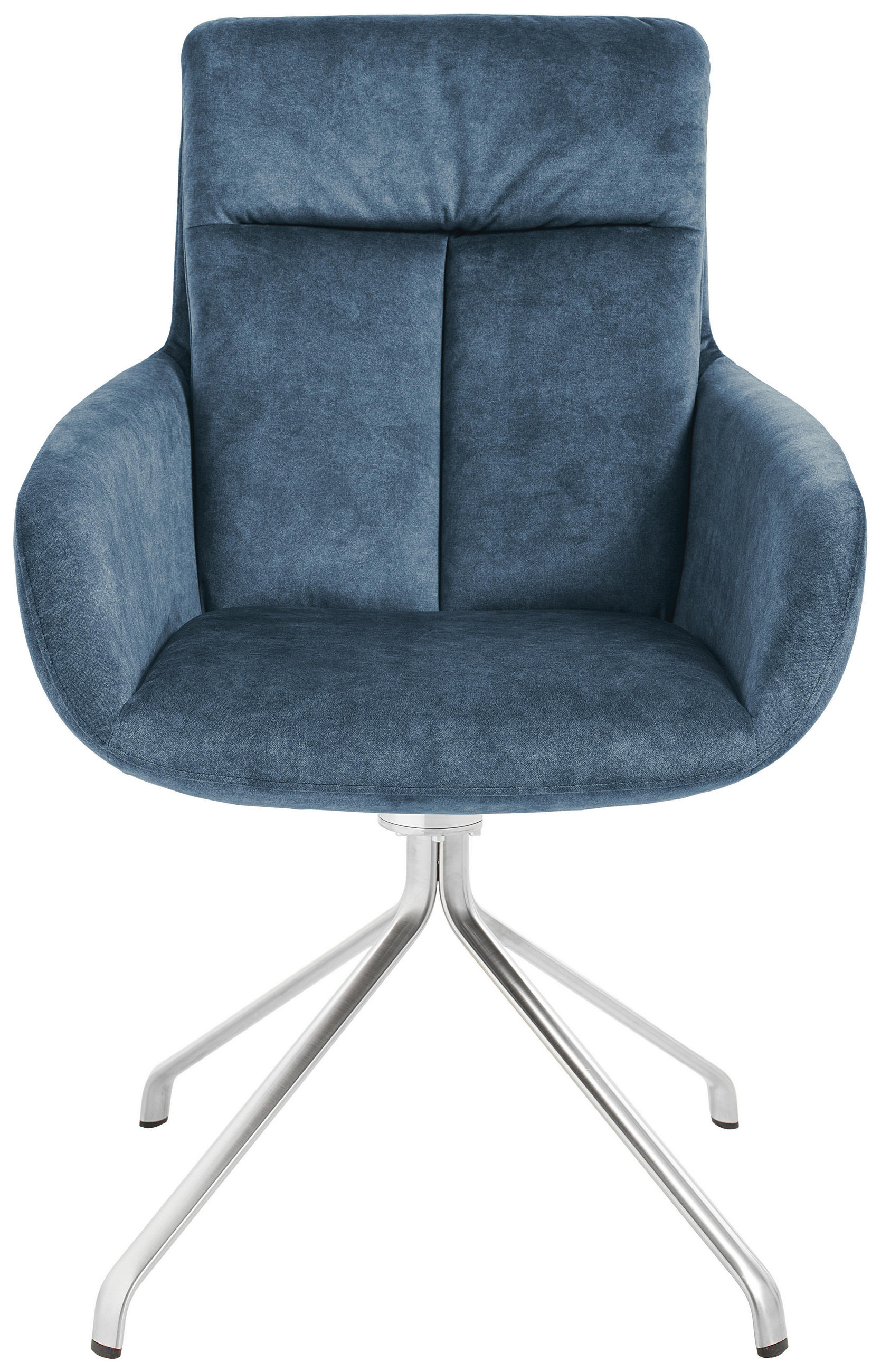 ARMLEHNSTUHL  in Edelstahl Velours  - Edelstahlfarben/Petrol, Design, Textil/Metall (61/90/64cm) - Venjakob