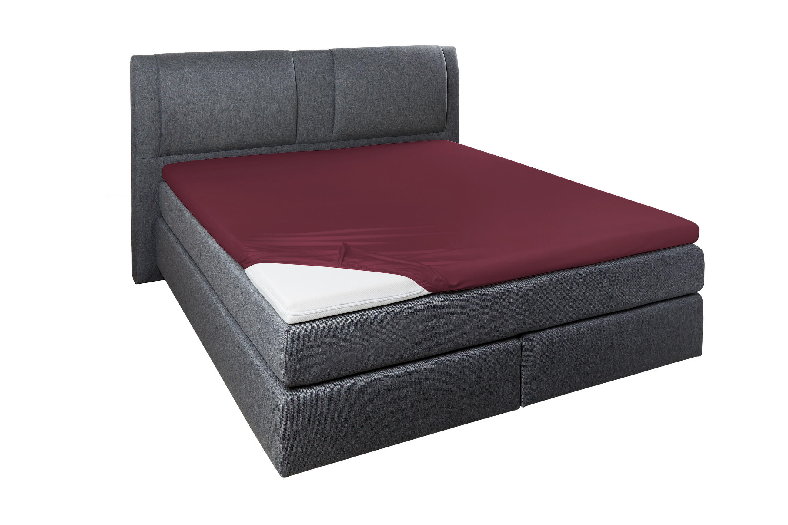 TOPPER-SPANNLEINTUCH 150/200 cm Jersey  - Bordeaux, Basics, Textil (150/200cm)