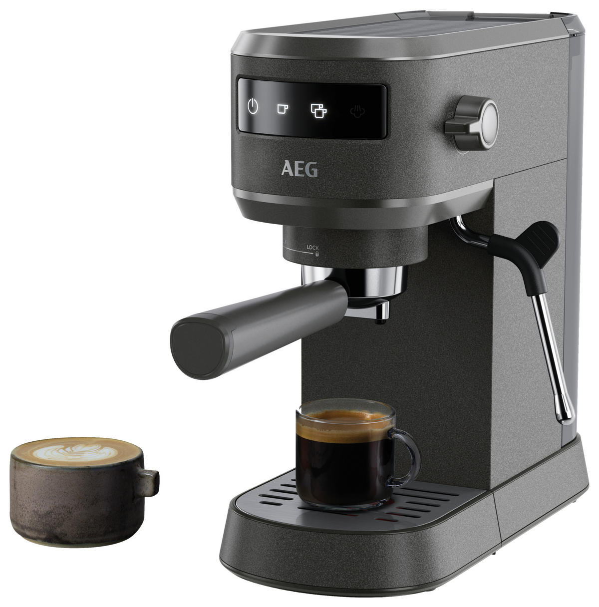 ESPRESSOMASCHINE  - Schwarz, Basics, Kunststoff/Metall (14,7/30,4/41,2cm) - AEG