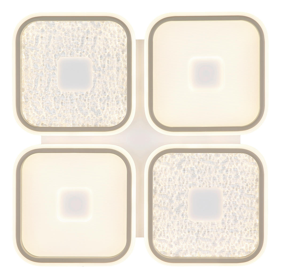 LED-DECKENLEUCHTE 54/54/7,8 cm   - Sandfarben/Klar, Design, Kunststoff/Metall (54/54/7,8cm) - Globo