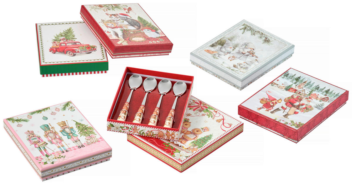 KAFFESKED SET rostfritt stål  för  - multicolor, Lifestyle, metall/papper (11,5cm) - X-Mas