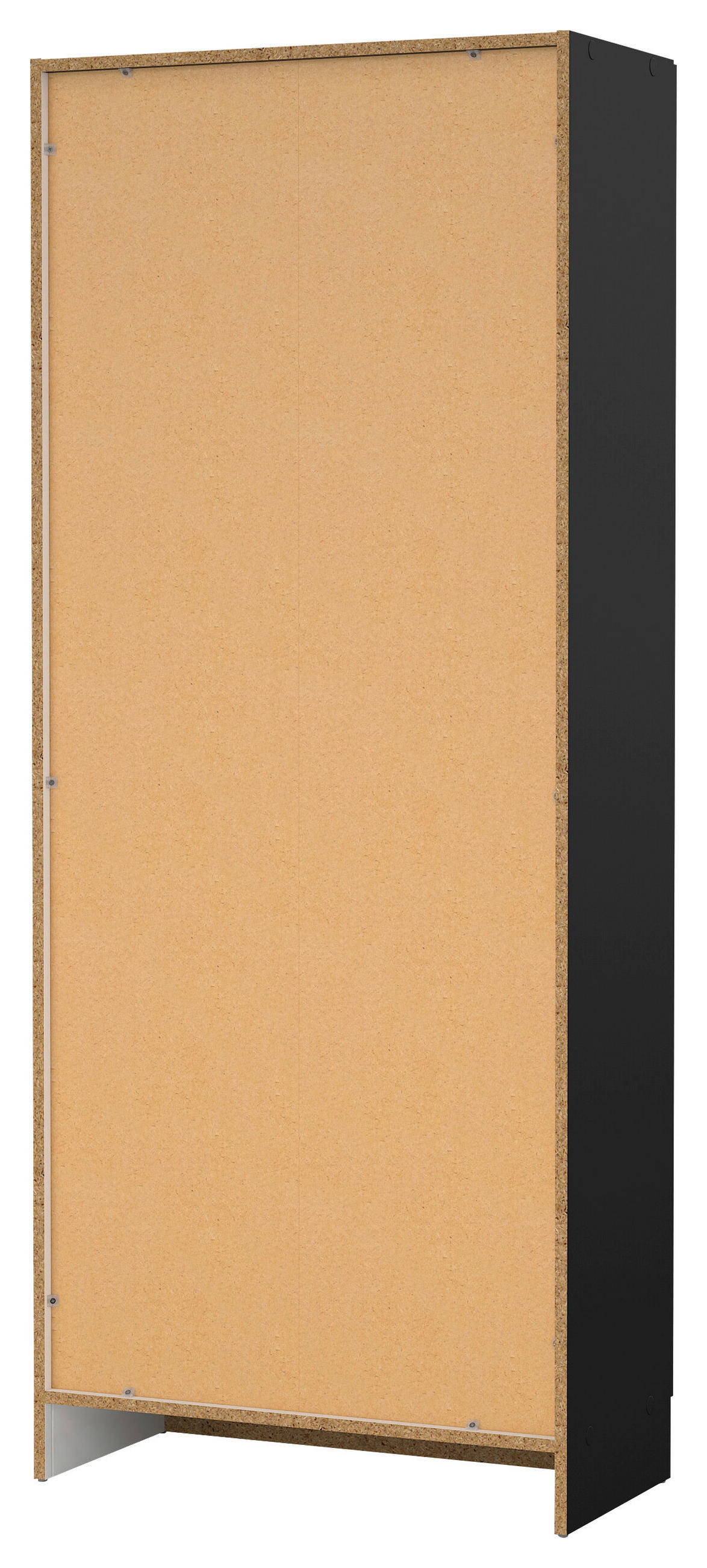 DREHTÜRENSCHRANK 69,2/170,4/34,6 cm 2-türig Schwarz  - Silberfarben/Schwarz, Basics, Holzwerkstoff/Metall (69,2/170,4/34,6cm) - MID.YOU