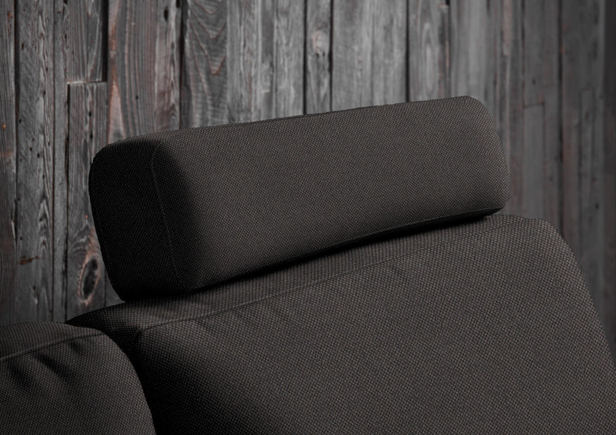 3-SITZER-SOFA in Flachgewebe Dunkelbraun  - Dunkelbraun/Schwarz, Design, Textil/Metall (226/89/97cm) - Pure Home Lifestyle