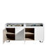 SIDEBOARD Hochglanz, lackiert Chromfarben, Weiß - Chromfarben/Transparent, Design, Glas/Holzwerkstoff (202/94/46cm) - Joop!