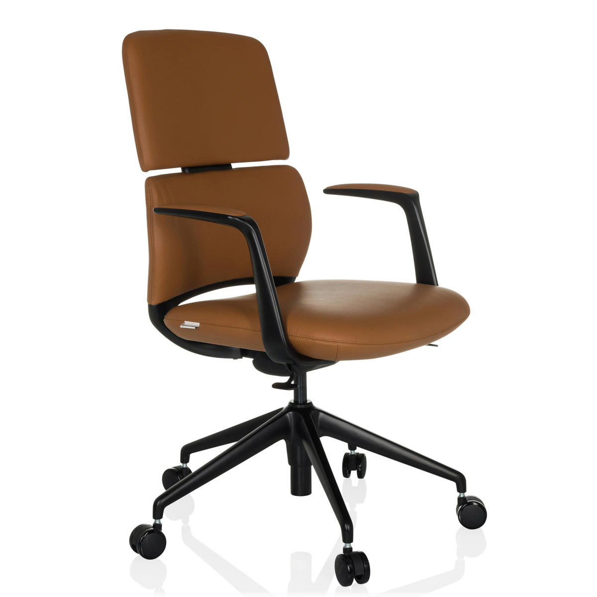 DREHSTUHL  - Schwarz, MODERN, Leder/Kunststoff (62/98-108/60cm) - MID.YOU