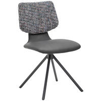 STUHL Lederlook, beschichtet Schwarz  - Blau/Anthrazit, Design, Textil/Metall (50/87/56,5cm) - Musterring