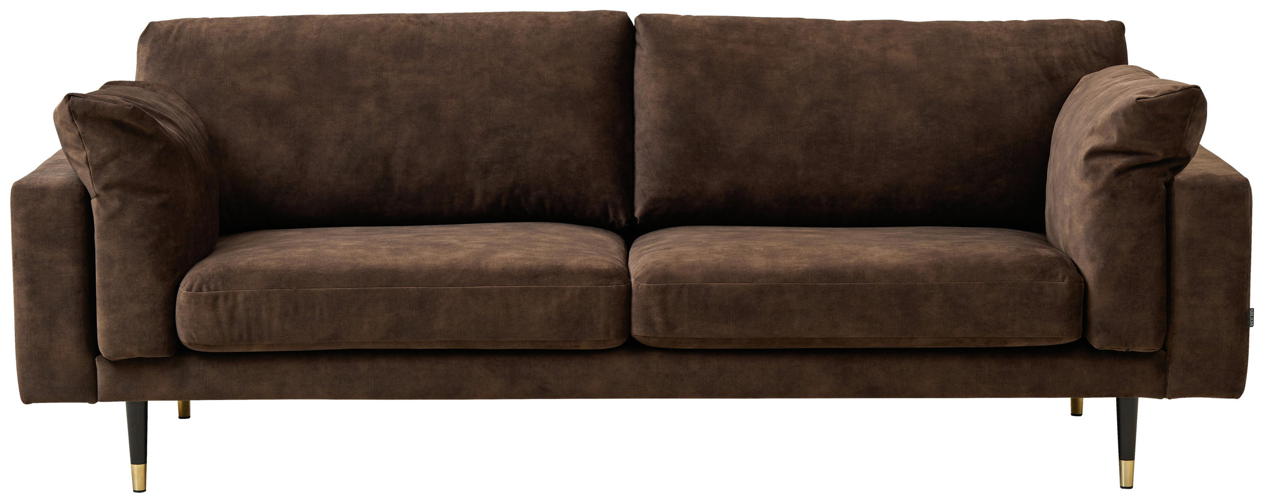 SOFFA i trä, textil mörkbrun - mörkbrun/guldfärgad, Design, metall/trä (227/80/90cm) - Pure Home Comfort