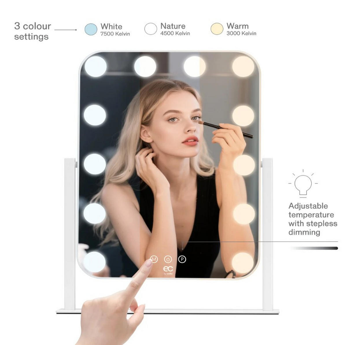 SMINKSPEGEL 35/43,8/7 cm  - vit, Basics (35/43,8/7cm) - Best Price