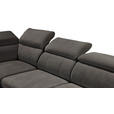 ECKSOFA Dunkelbraun Mikrovelours  - Dunkelbraun/Schwarz, KONVENTIONELL, Kunststoff/Textil (231/274cm) - Carryhome