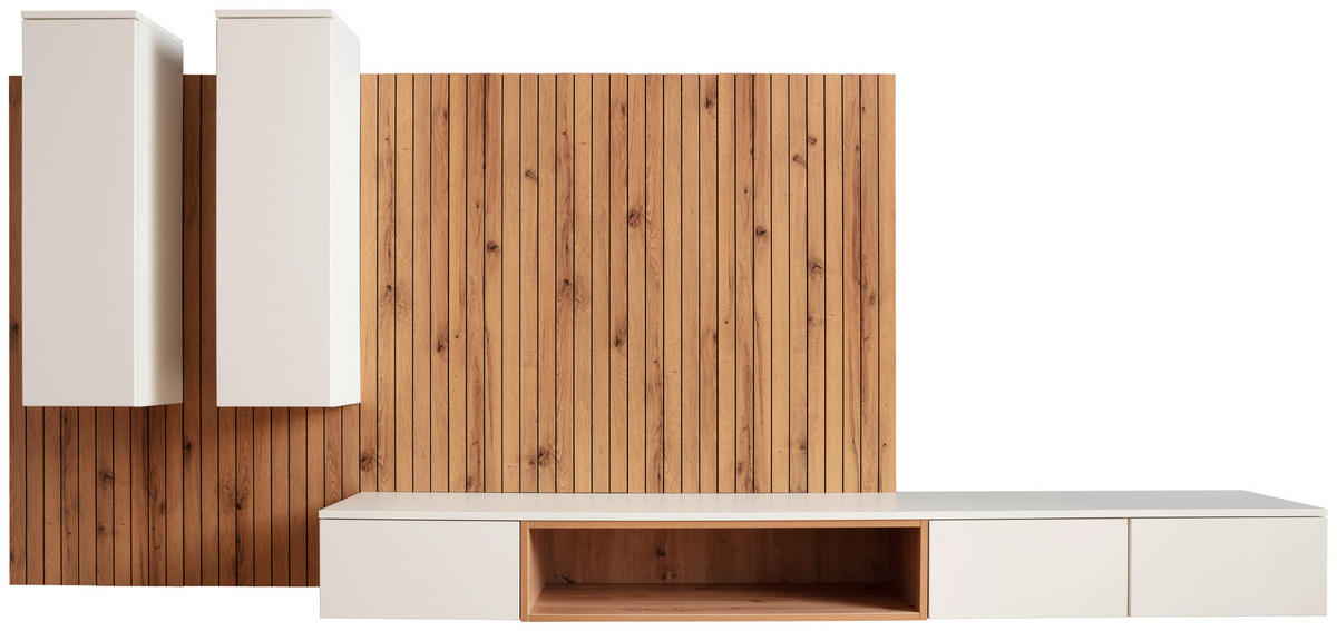 LOWBOARD  in 250/25/45 cm  - Weiss/Eiche Artisan, Design, Holzwerkstoff (250/25/45cm) - Moderano
