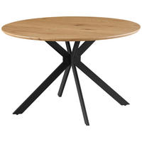 ESSTISCH in Metall, Holzwerkstoff  - Eichefarben/Schwarz, KONVENTIONELL, Holzwerkstoff/Metall (120/76/120cm) - MID.YOU