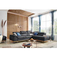 ECKSOFA in Webstoff Dunkelgrau  - Dunkelgrau/Schwarz, Natur, Holz/Textil (282/226cm) - Novel