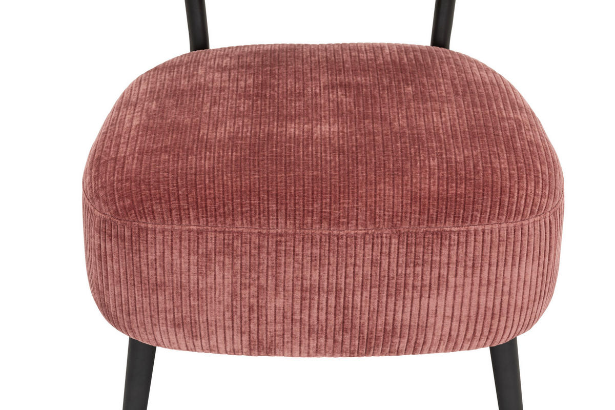 SESSEL in Cord Koralle  - Koralle/Schwarz, Design, Textil/Metall (62/76/65,5cm) - P & B
