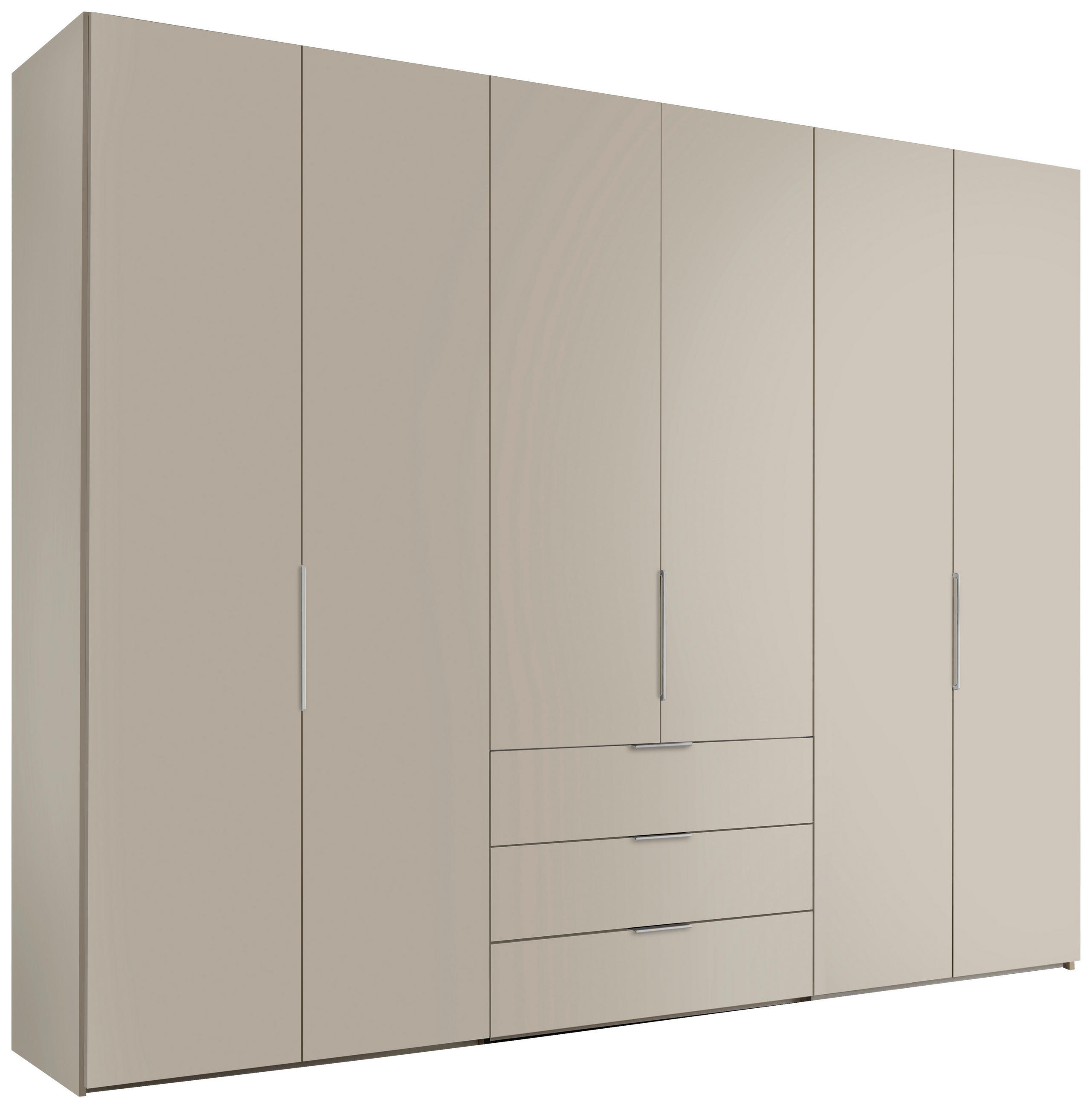 DREHTÜRENSCHRANK inkl. Zubehör 298/240/63 cm,  in Elfenbein, 6-türig  - Elfenbein/Alufarben, Design, Holzwerkstoff/Metall (298/240/63cm) - Dieter Knoll