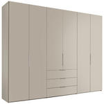 DREHTÜRENSCHRANK inkl. Zubehör 298/240/63 cm,  in Elfenbein, 6-türig  - Elfenbein/Alufarben, Design, Holzwerkstoff/Metall (298/240/63cm) - Dieter Knoll