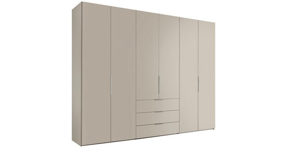 DREHTÜRENSCHRANK inkl. Zubehör 298/240/63 cm,  in Elfenbein, 6-türig  - Elfenbein/Alufarben, Design, Holzwerkstoff/Metall (298/240/63cm) - Dieter Knoll