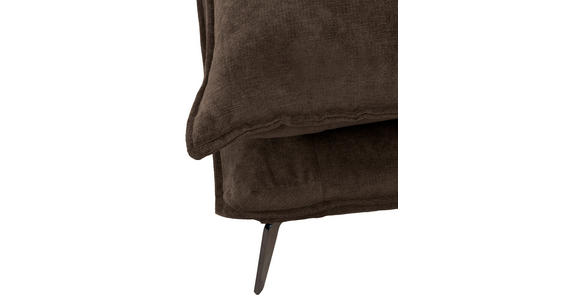 ECKSOFA in Flachgewebe Braun  - Schwarz/Braun, Design, Textil/Metall (338/165cm) - Hom`in