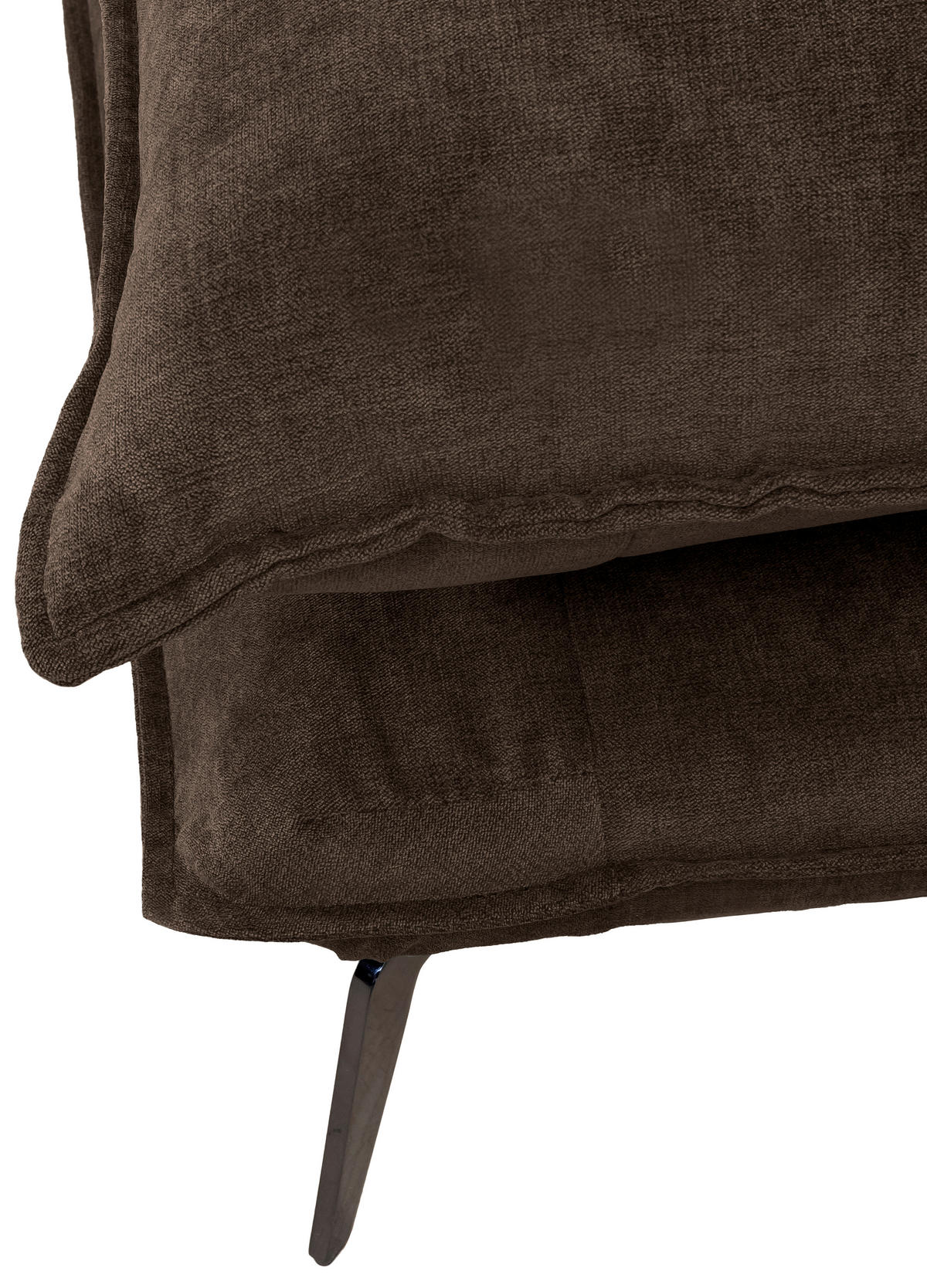 ECKSOFA SKYE Braun Flachgewebe  - Schwarz/Braun, Design, Textil/Metall (338/165cm) - Livetastic