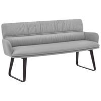 SITZBANK 180/86/68 cm Chenille, Mikrofaser Hellgrau  - Hellgrau/Schwarz, Design, Textil/Metall (180/86/68cm) - Valdera