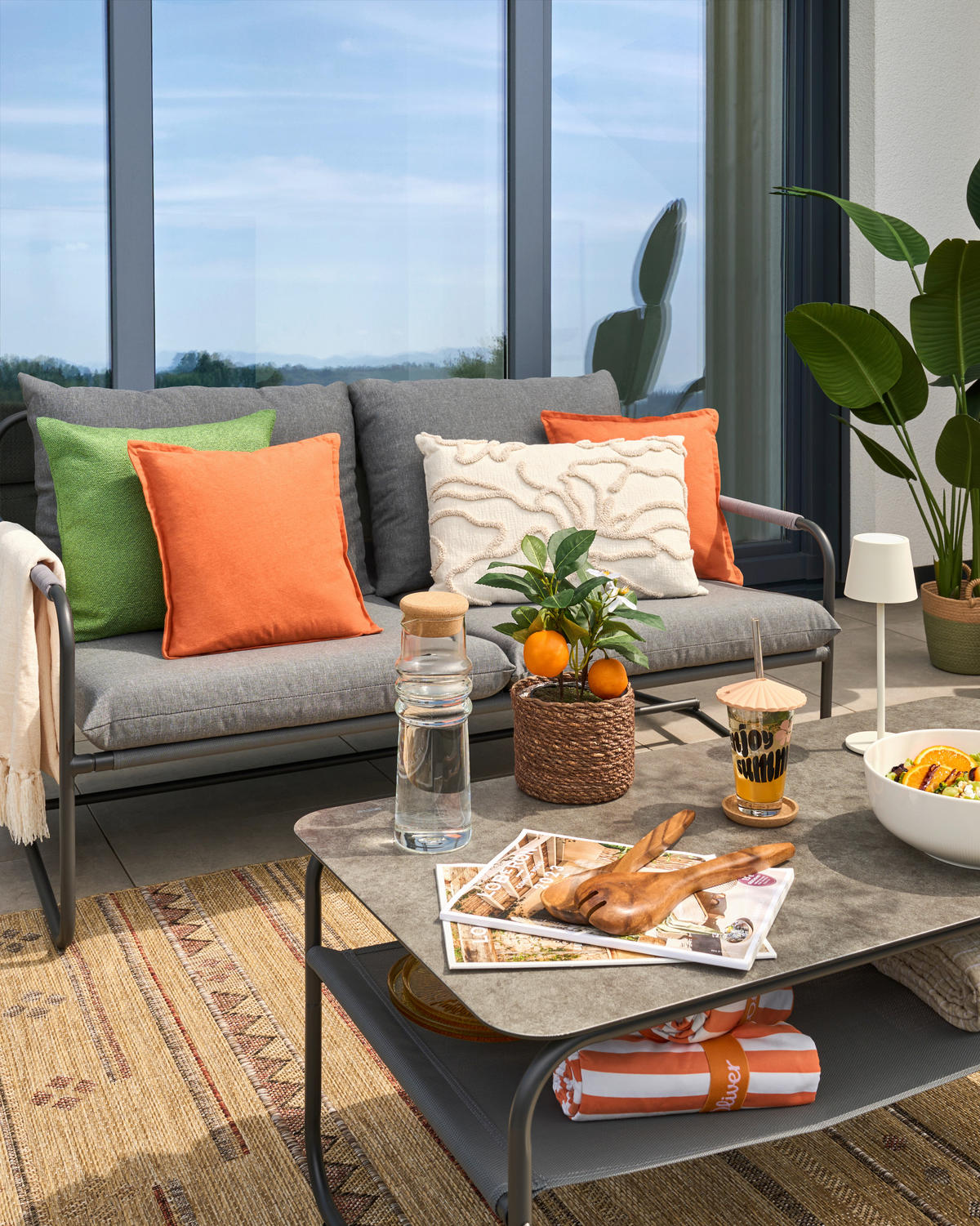 VRTNI SET   metal, staklo, tekstil  siva  - siva, Design, staklo/metal - Ambia Garden