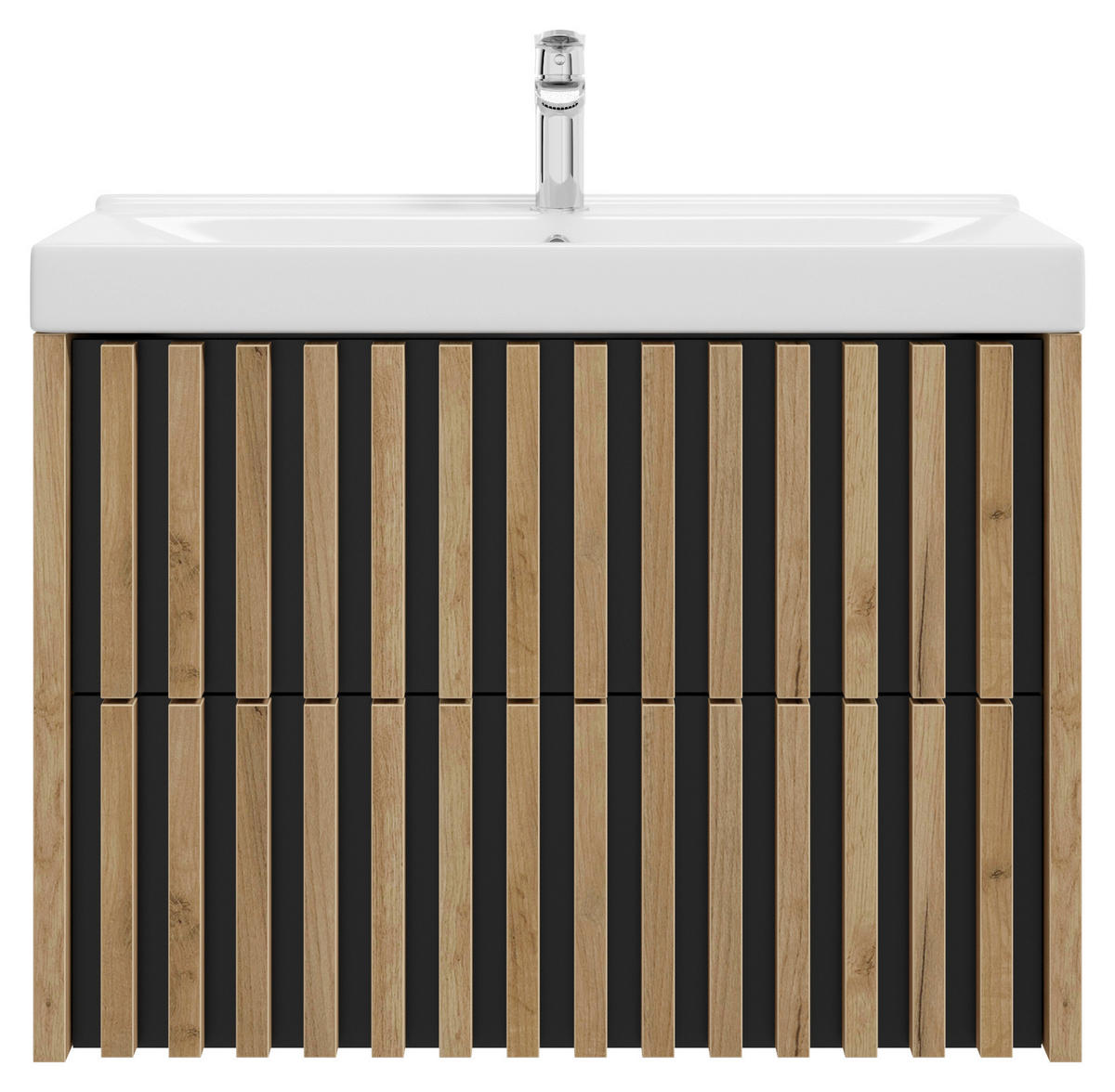 WASCHTISCHKOMBI 81 cm  - Eichefarben/Schwarz, MODERN, Keramik/Holzwerkstoff (81cm) - MID.YOU