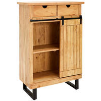 HIGHBOARD Juba  in 85/125/40 cm  - Schwarz/Naturfarben, Natur, Holz/Metall (85/125/40cm) - Livetastic