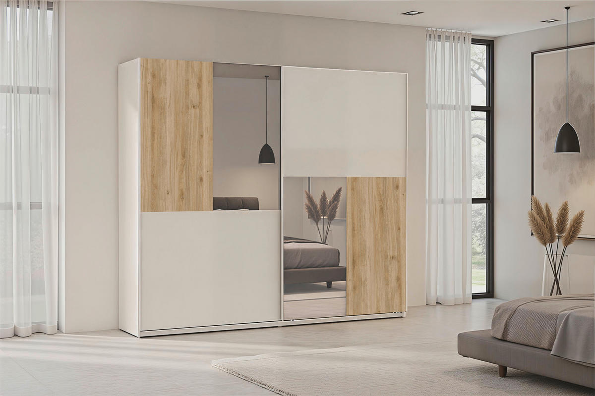 ORMAR S KLIZNIM VRATIMA boje hrasta, kašmir   - kašmir/boje hrasta, Moderno, drvni materijal/metal (275/240/59cm) - Hom`in