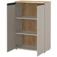 AKTENSCHRANK 80/120/40 cm  - Eichefarben/Grau, MODERN, Holzwerkstoff (80/120/40cm) - Novel